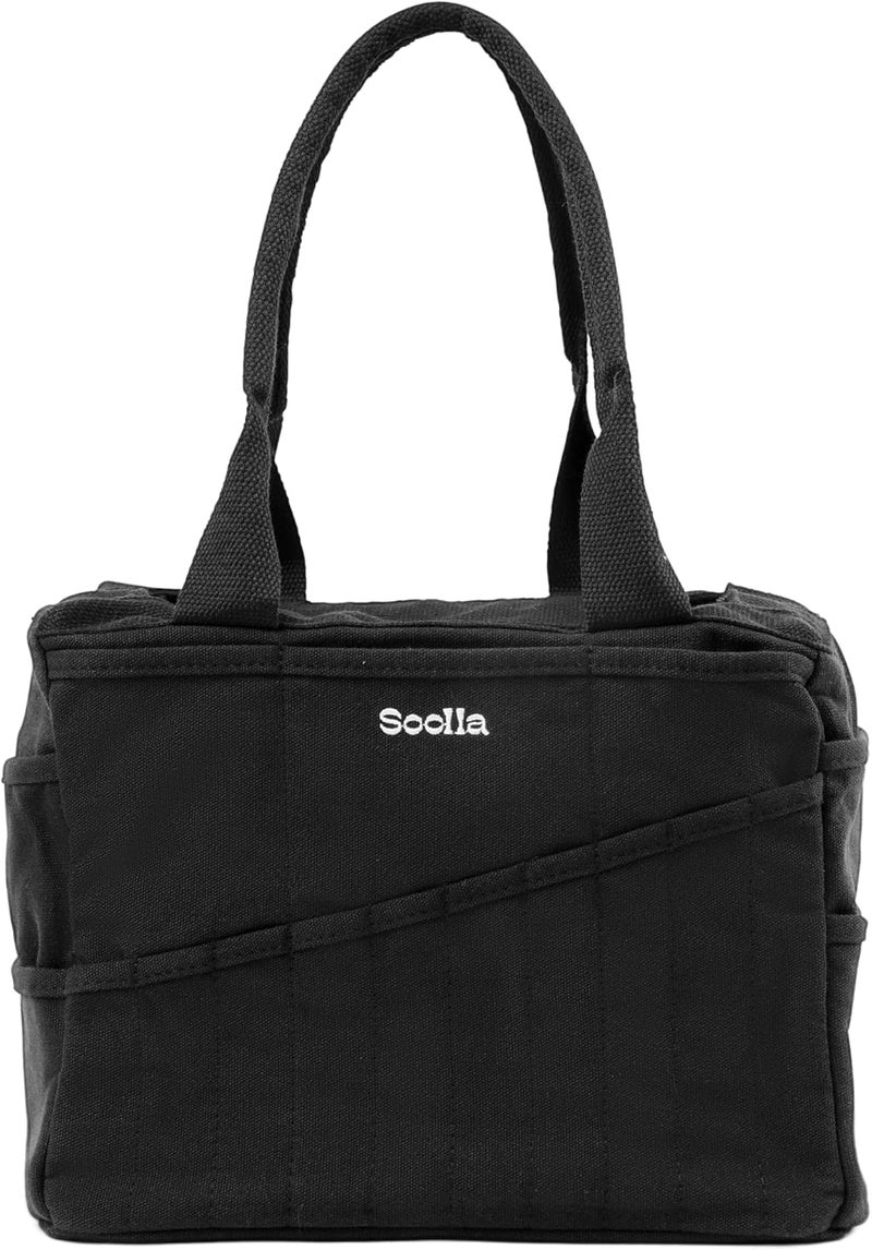 Soolla Studio Bag: Pottery Tool Bag & Craft Storage, Art Supply Organizer, Washable Tote, Knitting Yarn Carrier, Crochet Projects, 30 Pockets, 20+ Canvas Colors, Gift For Artists & Teachers (Blackout) - Image 1